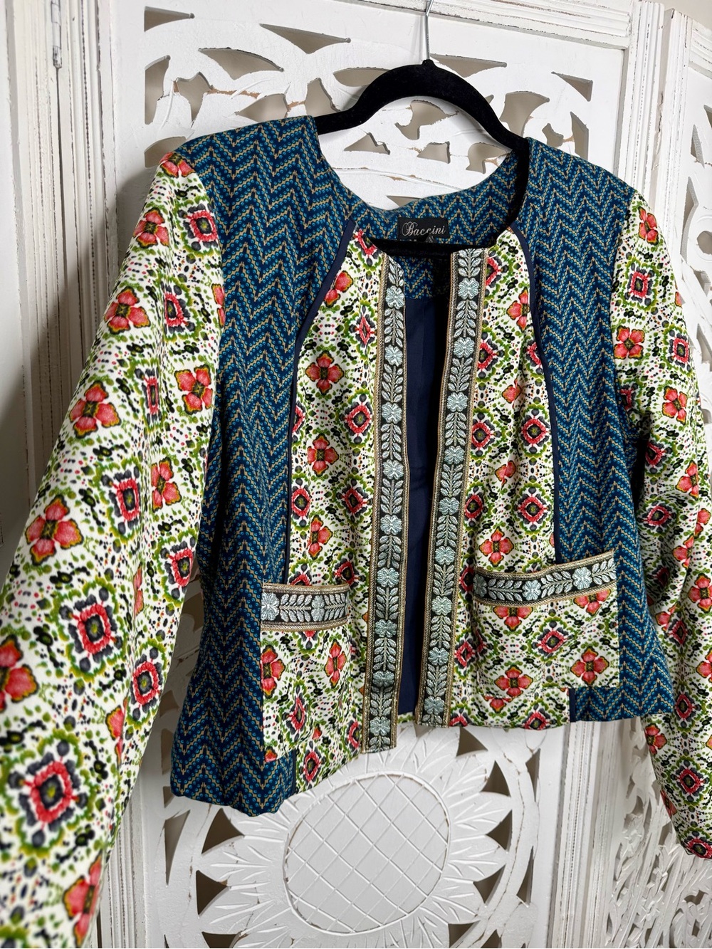 Baccini Floral Folk Art Quilted Jacket - Multicolor